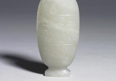 图片[3]-Jade vase with animal-mask pattern, Qing dynasty (1644-1911)-China Archive